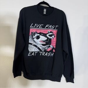 Gildan Black Graphic Men's Crewneck Sweater